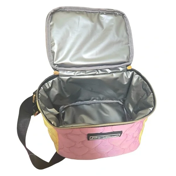 Betsey Johnson NWT Pink Lavender Yellow Quilted Insulated Crossbody Bag (P169) - Picture 4 of 9